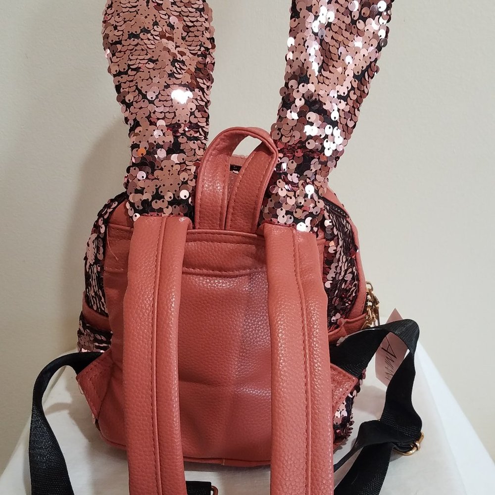 NEW* Girls Amiana Pink‎ Sequin Bunny Ears Backpack - Picture 2 of 3